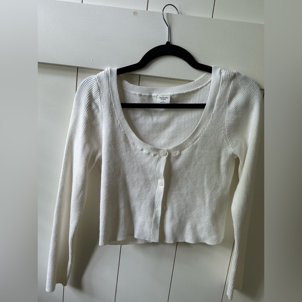 Abercrombie White Cropped Knit Set